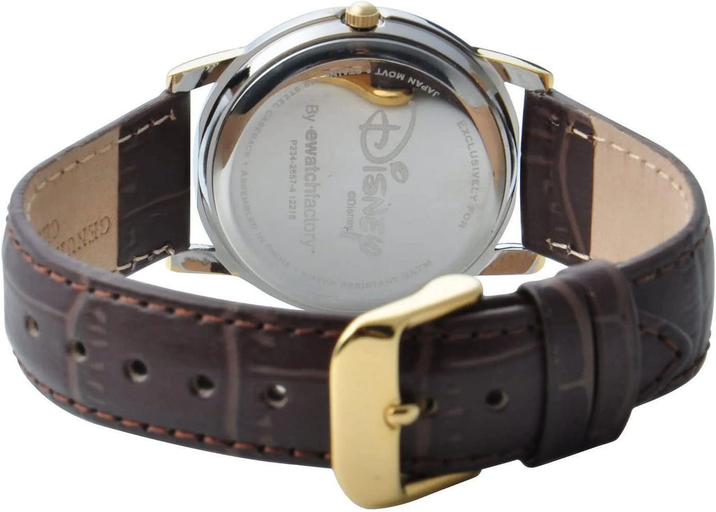 Cardiff Gold Winnie Watch, Silver Alloy Men's Strap Leather and Brown