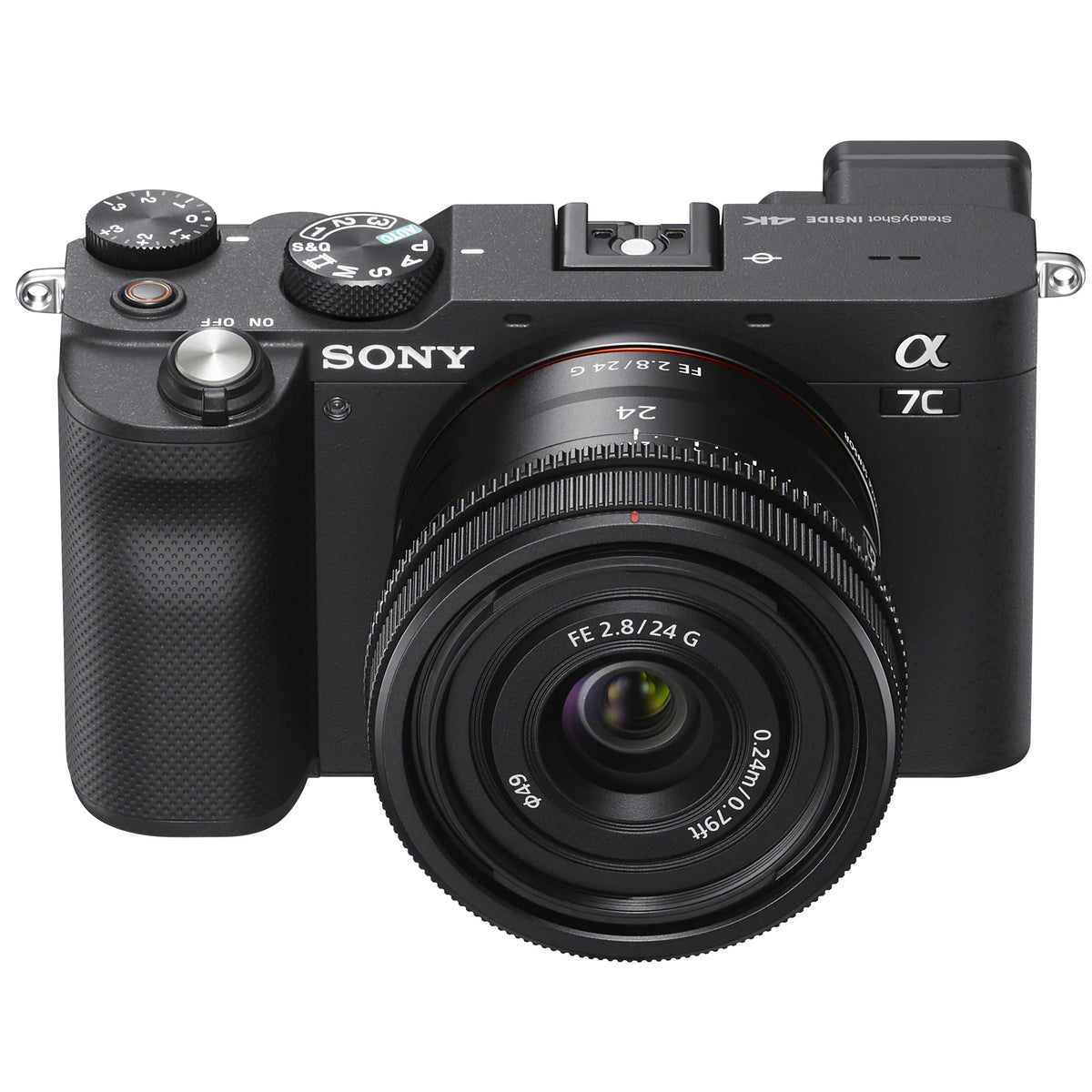 Frame new Mirrorless + FE SEL24F28G with Black Body LED a7C ILCE7C/B Monopod Lens Full Bundle G Case Camera Microphone Compact Accessories with Photography Gear Backpack 24mm + and + Deco F2.8