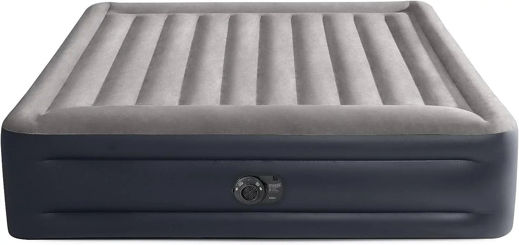 Pump, Air Raised Pillow Mattress King-Sized Air Firm Deluxe Inflatable with Portable Up trendy Internal Built-in Bed Blow