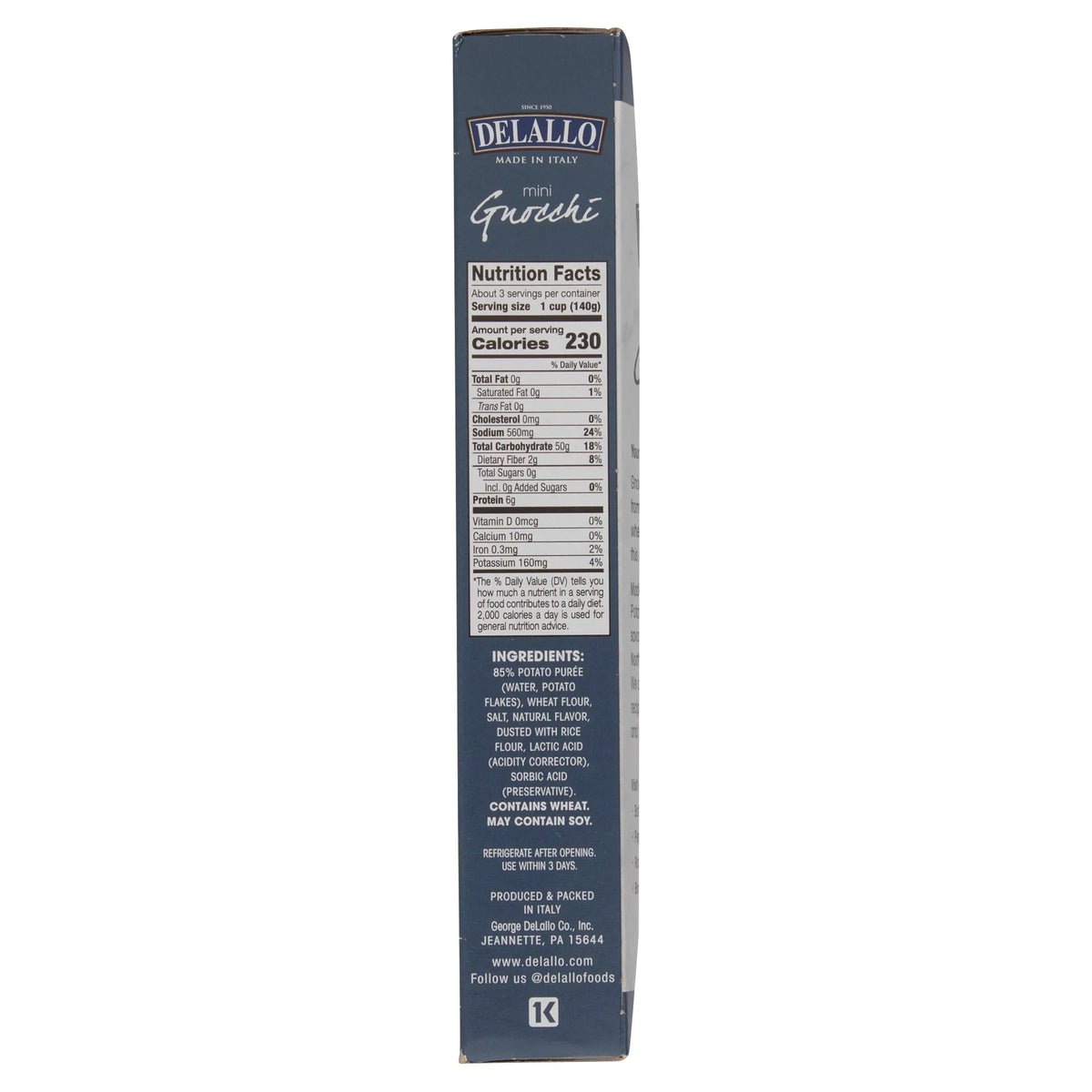 DeLallo Mini 16 Potato oz Gnocchi,