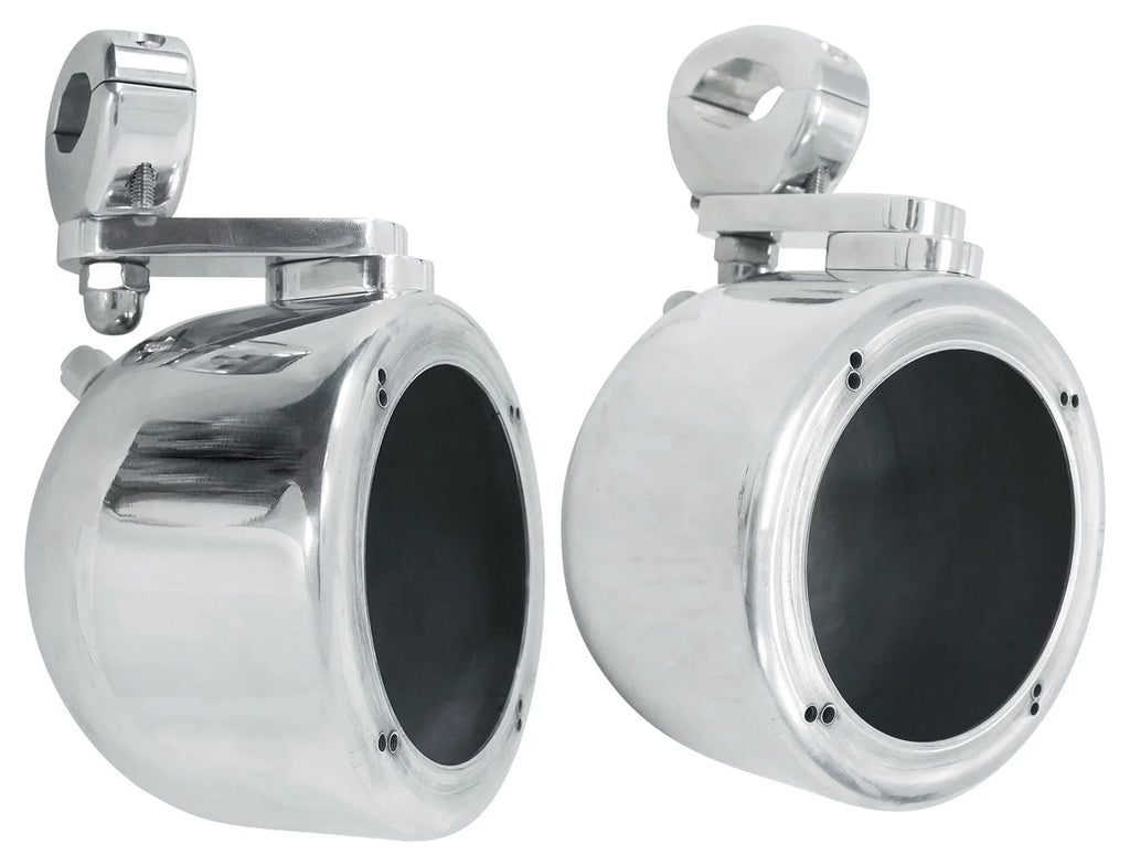 ATV/UTVCART (2) Tower Audio trendy Speakers+MTX Amp 4" For 2-Channel Chrome Polk
