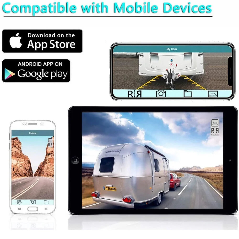 9600mAh Battery, Wireless JahyElec Mount, Magnetic classic for WiFi Front/Rear Backup Camera, Ideal View