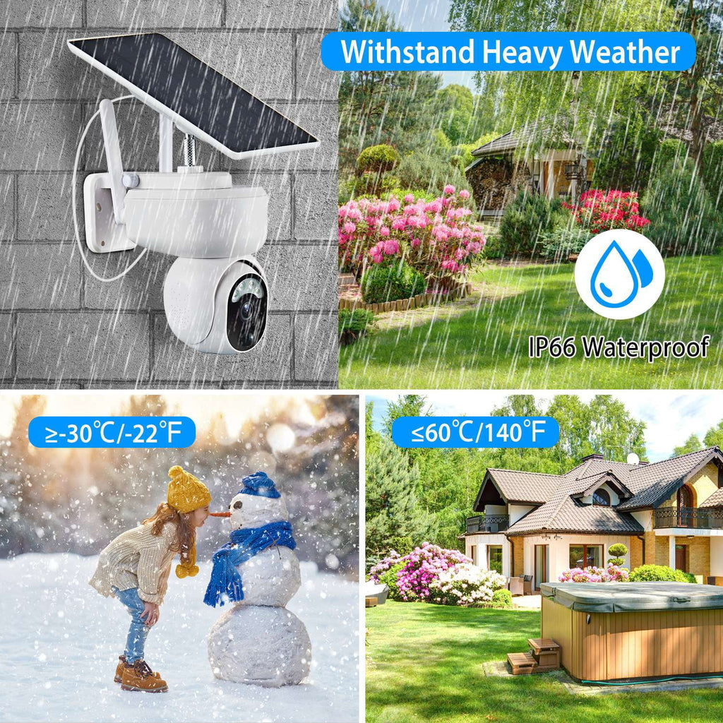 Vision Wireless Audio Siren 2-Way Night Detection Human Home Light WIFI Camera Surveillance Security Camera special edition Powered Color Flood Outdoor 1080P Solar Battery for iMounTEK
