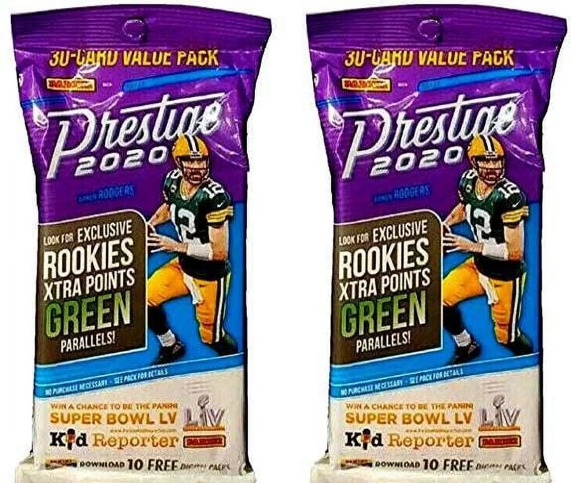 (30 Card 2 Prestige Trading Card Football Packs Per NFL LOT of Pack!) Panini 2020 VALUE