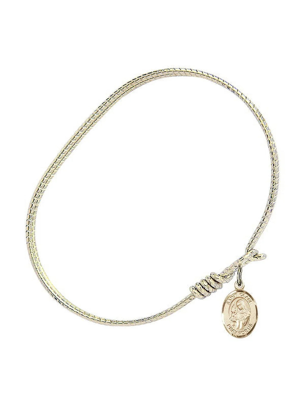 in w/ inch Gold-Filled 6 Oval Bangle Eye 1/4 Bracelet Hook St. Assisi of Clare
