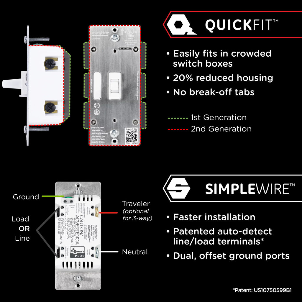 Required, Switch, Toggle Enbrighten Plus Light Smart Z-Wave White Z-Wave Hub 46202,