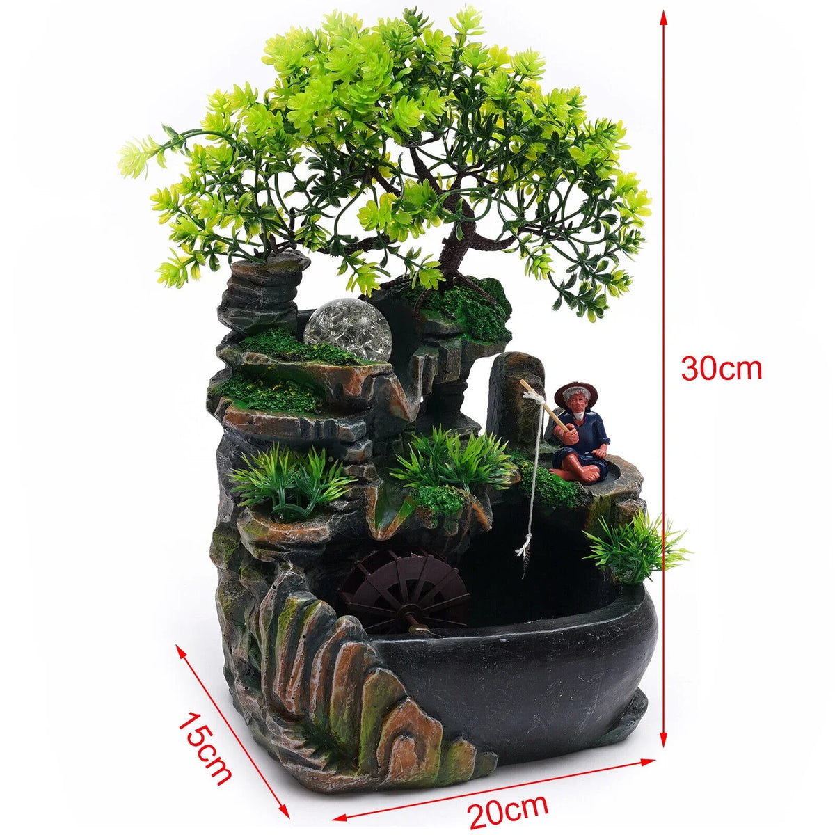 Indoor Shui with ZhdnBhnos Water Light Ornament Table Zen Fountains Rockery Decoration LED Feng Waterfall Desktop