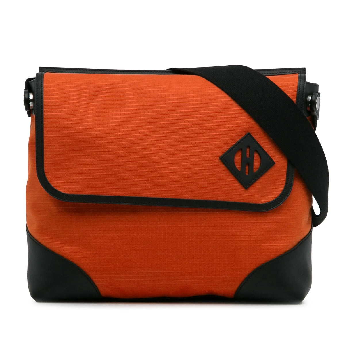 Crossbody Unisex Bag Allback (Good) Canvas Pre-Owned Orange Authenticated Bag Fabric Hermès Messenger
