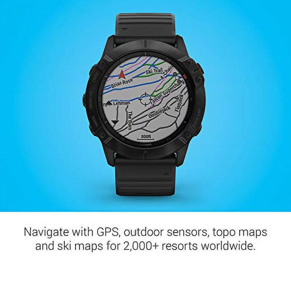 Grade-Adjusted and Guidance Music, Pulse Black Sensors, 6X Fenix Mapping, Ox GPS Garmin Watch, Pro, Features Pace 010-02157-00 Multisport Premium