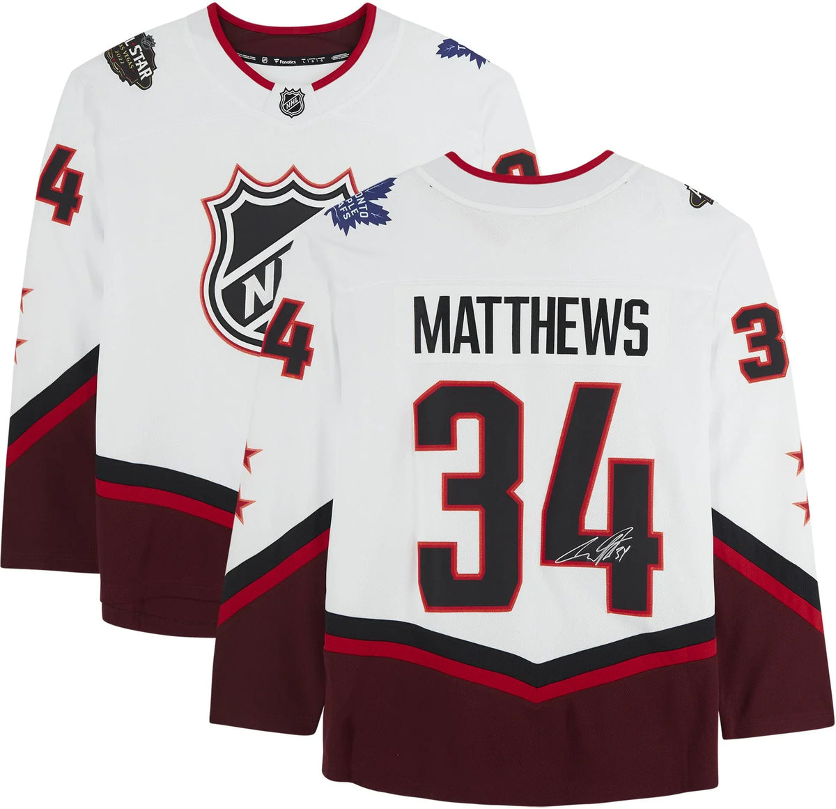 Jersey All-Star Breakaway White - NHL Fanatics Toronto Maple 2022 Fanatics Leafs Authentic Matthews Certified Autographed Auston Game
