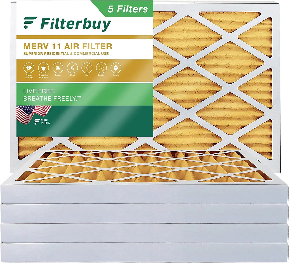 MERV Filterbuy AC 11 20x32x2 Furnace Air Pleated high quality HVAC (5-Pack) Filters