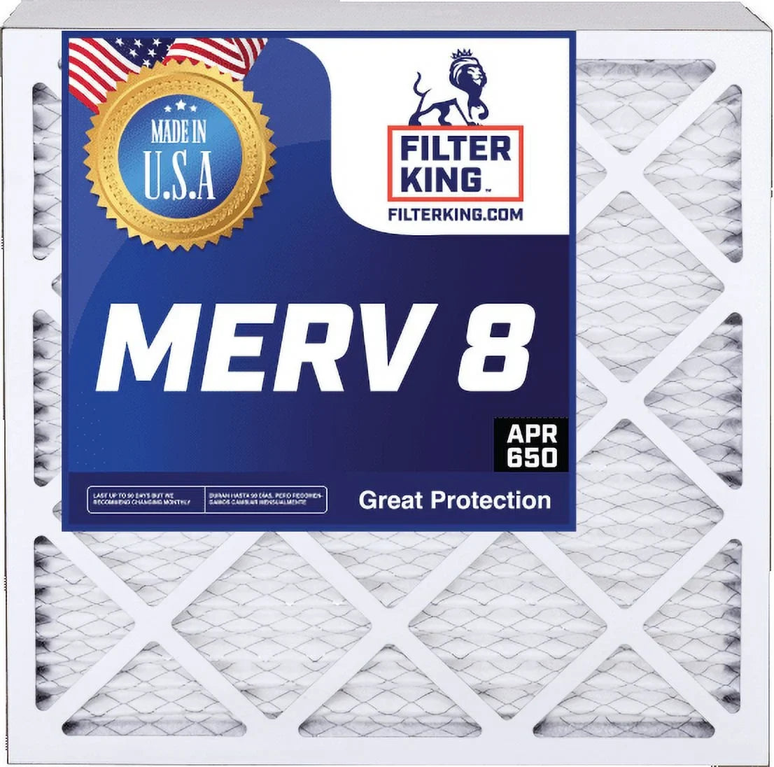 20x20x0.5 0.5" | MADE MERV Size: 4-PACK Air HVAC | Filter A/C Furnace Filters 8 King 19.5 Pleated USA Actual Filter x IN x | | 19.5