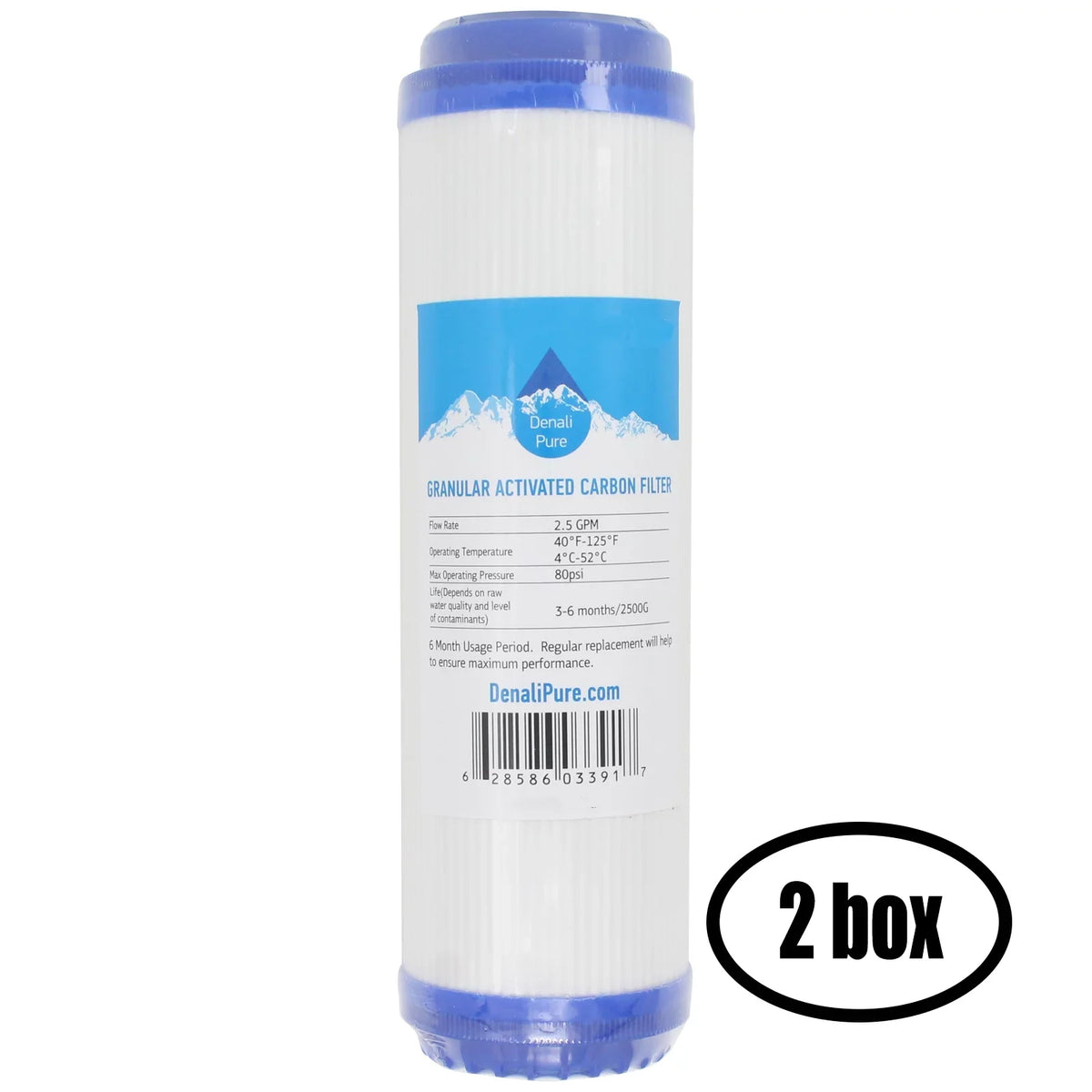 10-inch Pure Carbon Reverse Osmosis 2 special edition Filter Granular Universal Denali iSpring 5-stage iSpring of for Boxes 123Filter Cartridge Water - Filter Activated 100GPD - RCC1P Brand for Replacement