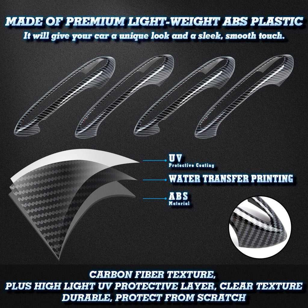 pieces) Tech Series Style, 1 Door 2018-up Set BMW Compatible trims, special edition Fiber (4 with Cover Handle 5 Carbon Exterior Surround Xotic G30