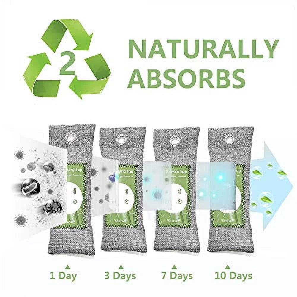 Car Deodorizer, Purifying For 16 Bags Moisture (16x Shoe Eliminators Absorber, Home, Charcoal Charcoal Activated Odor Freshener, Pet, Air Natural Bag, Absorber, Odor Pack Bamboo Closet new Air