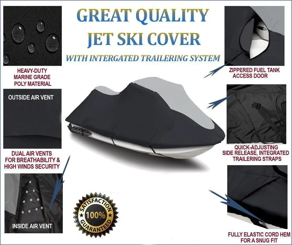 Ski Black/Grey 1998 1996 2001 Seater 1999 Jet Cover 1995 2000 new SLX Compatible Trailerable PWC 1997 Polaris SUPER HEAVY-DUTY JetSki for 1-2 Cover