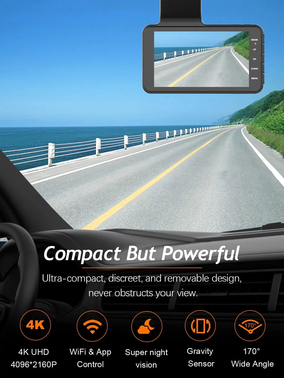 free vision front 4 night camera dash New installation lens rear HD wholesale inch recorder driving dual and