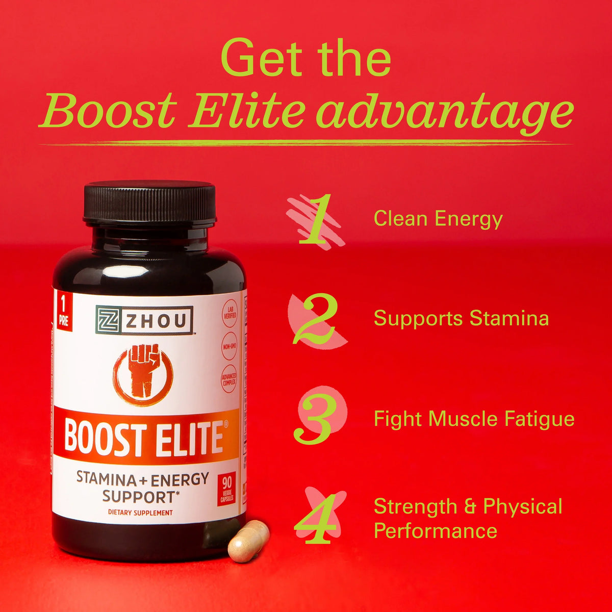 | Caps Zhou 90 & Booster | to BOOST Test Increase Energy ELITE 30 Veggie Servings, Formulated T-Levels
