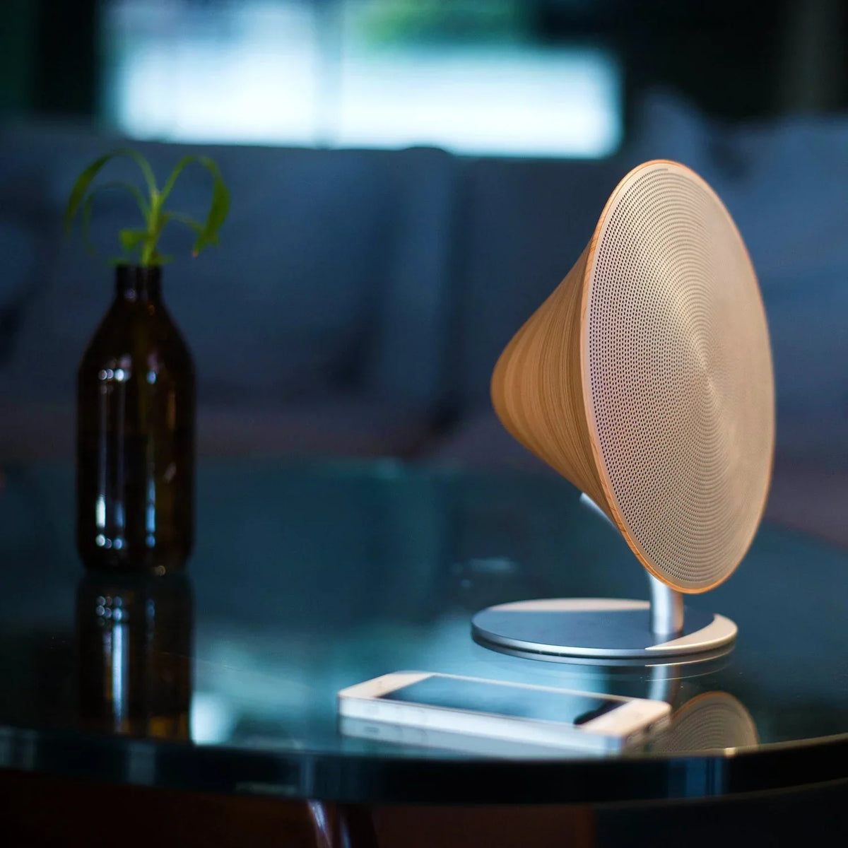 ENAPY with Gramophone Surface Channel Bluetooth 2 Wood Speaker Touch Wireless