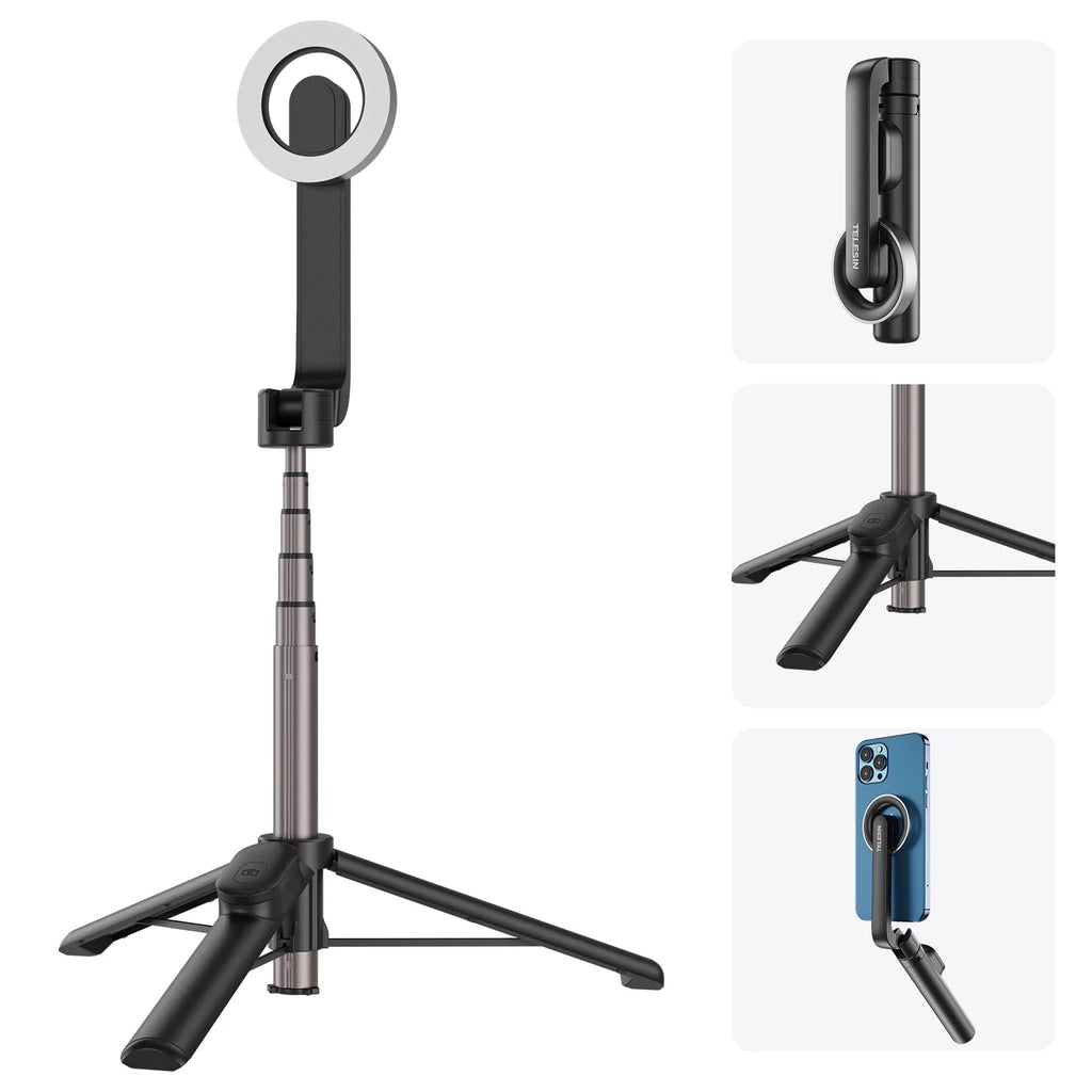 Tripod, Magnetic , classic Control Selfie Stick 27.1 with Rotation Remote TELESIN for inch