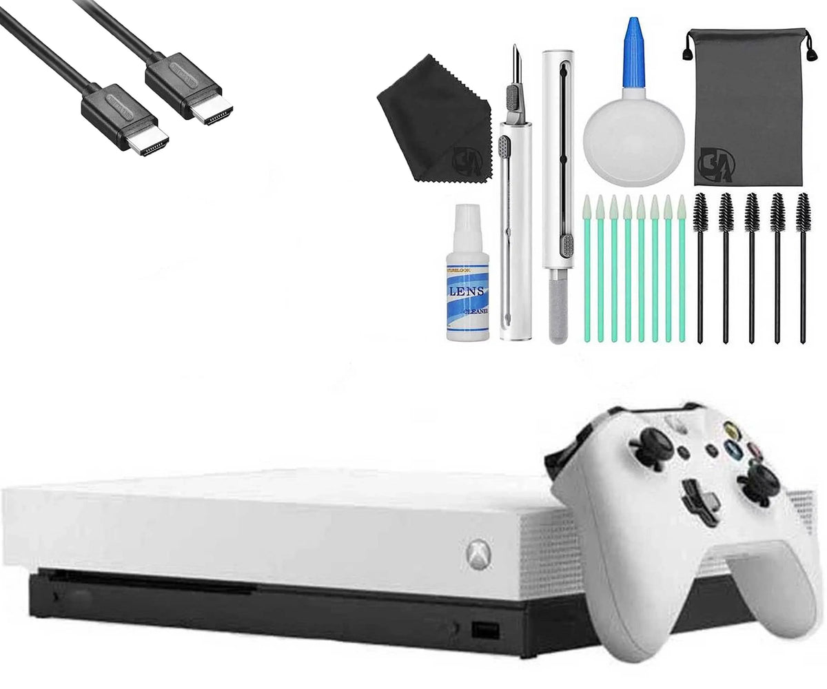 X HDMI Kit Cleaning Xbox with Microsoft Console Gaming White One 1TB
