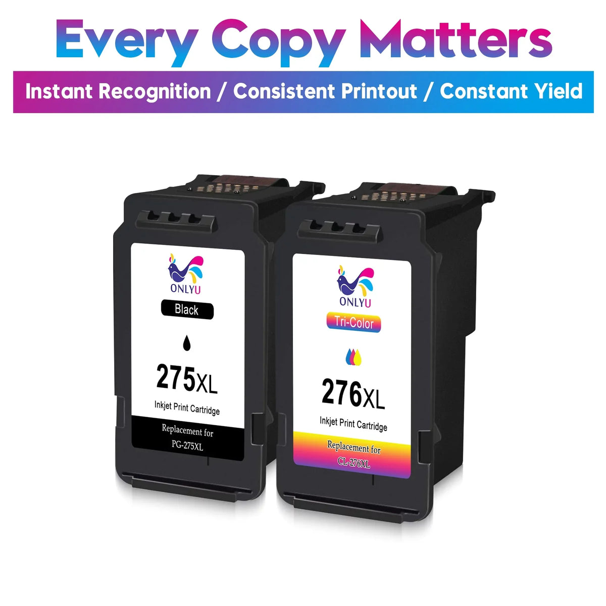 276xl and Combo for PIXMA Ink Printer Pack Yield Black Printer CL-276 to TR4720 TS3520 Ink TR4722 1 Cartridges Compatible Canon PG-275 TS3522 High 275xl XL Color) (1