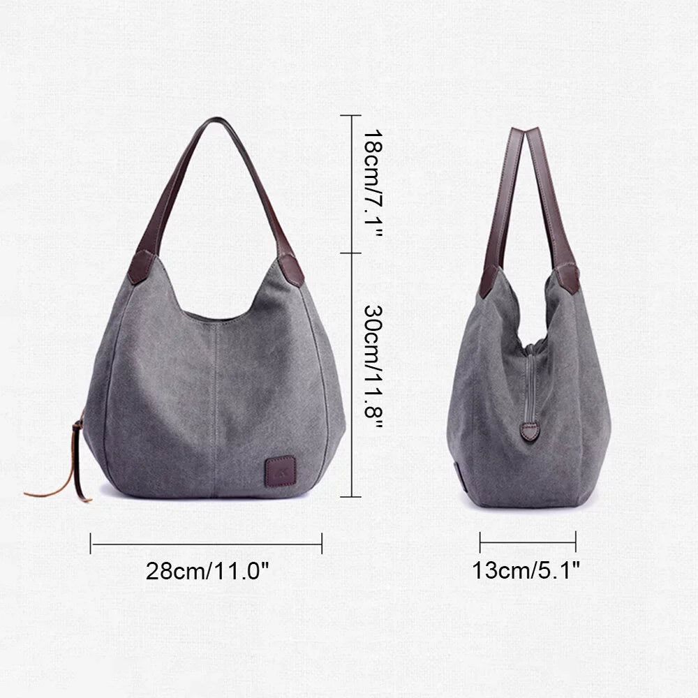 Totes Canvas MIXFEER Women Shoulder Hobo classic Bag Vintage Bags Handbag Multi-pockets