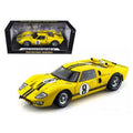 1966 2 GT-40 Model Diecast No.8 1-18 Ford MK Yellow Car