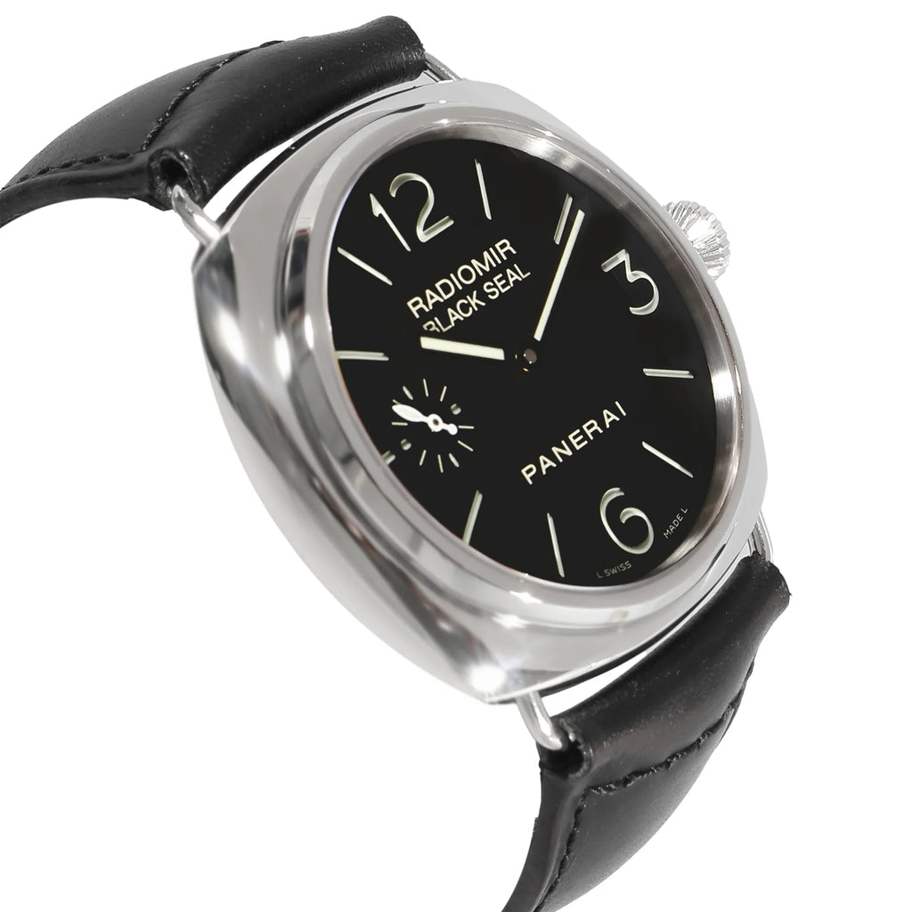 Steel Watch in Pre-Owned Radiomir Black trendy Men's Stainless Panerai Seal PAM00183