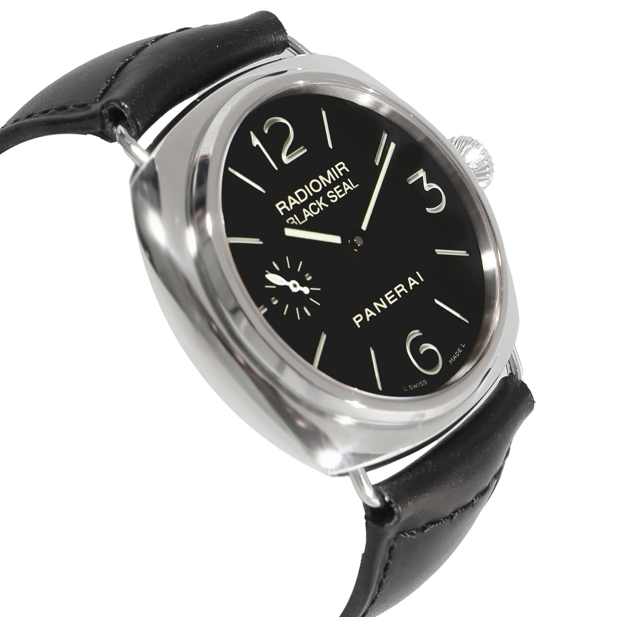 Steel Watch in Pre-Owned Radiomir Black trendy Men's Stainless Panerai Seal PAM00183