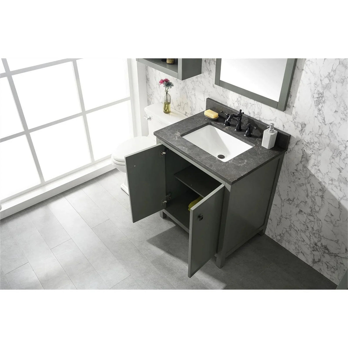 Furniture 30" Cabinet - MDF/Veneer Green Legion new Vanity Sink Contemporary Wood