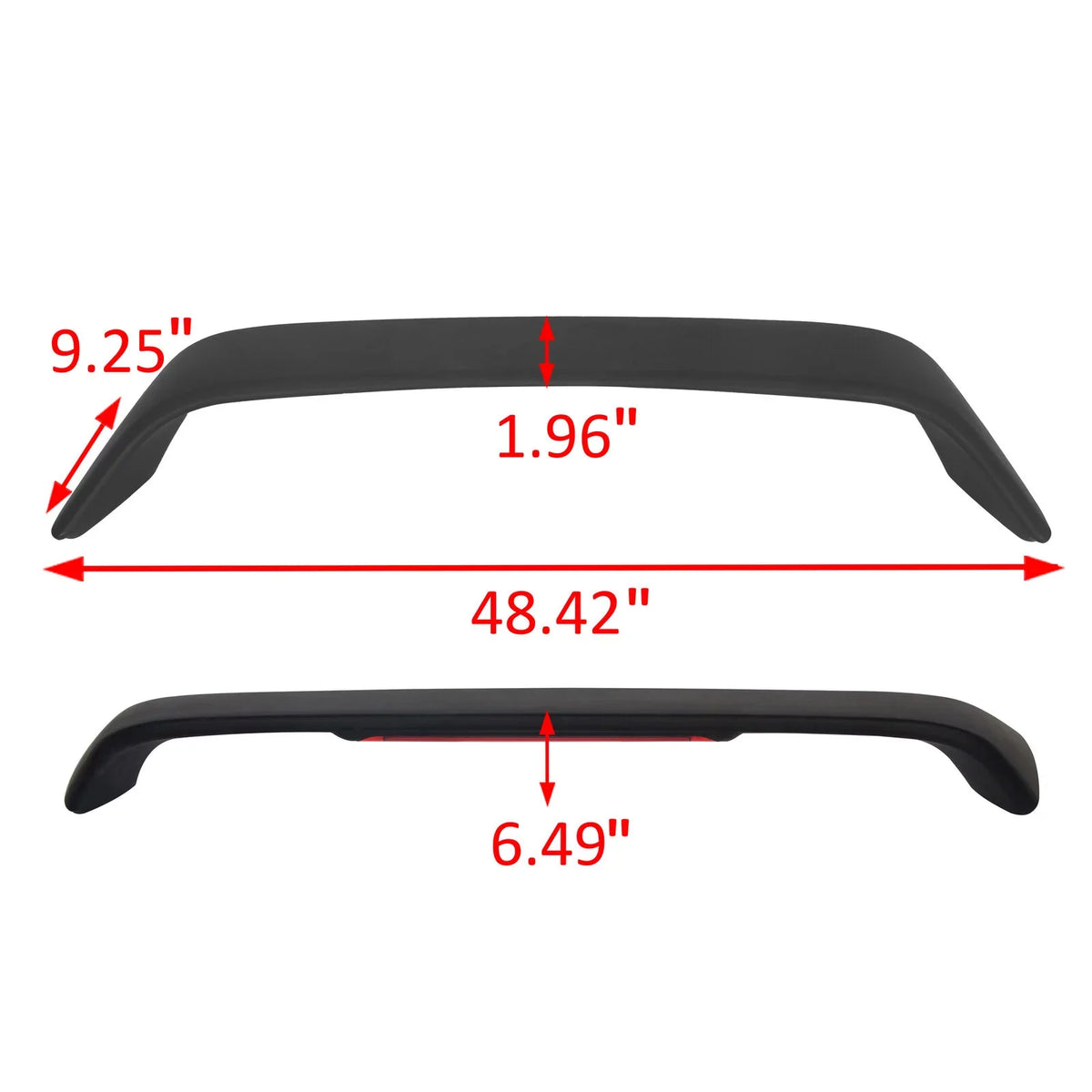 trendy 1996 Style 1998 Trunk Lamp 2000 Honda 1997 Winglet with for LED Kojem Light 1999 Brake 2DR Matte Black Civic Rear Wing Spoiler Lid T-R