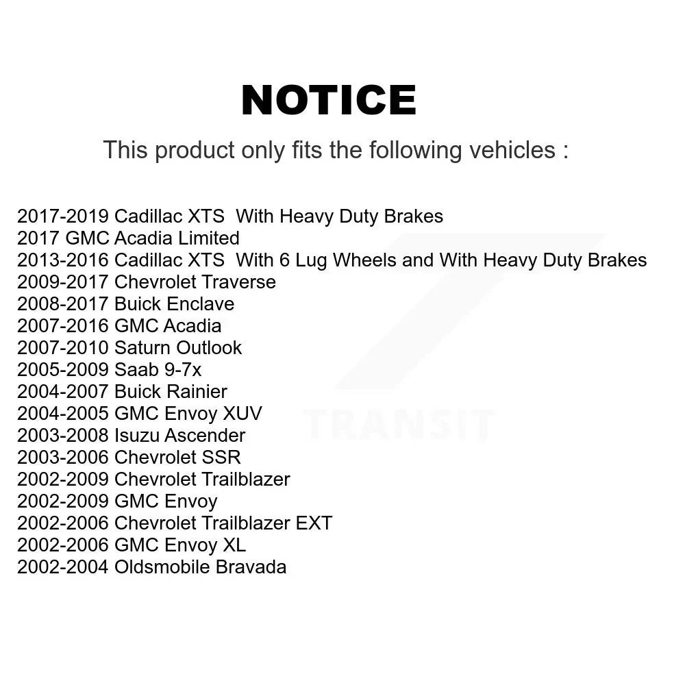XUV Trailblazer Buick EXT Semi-Metallic Brake special edition Rainier XTS Cadillac Oldsmobile For Chevrolet Envoy Saab Acadia SSR GMC Enclave Pads Rear Disc PPF-D883 Bravada XL Saturn Limited Outlook Traverse Isuzu