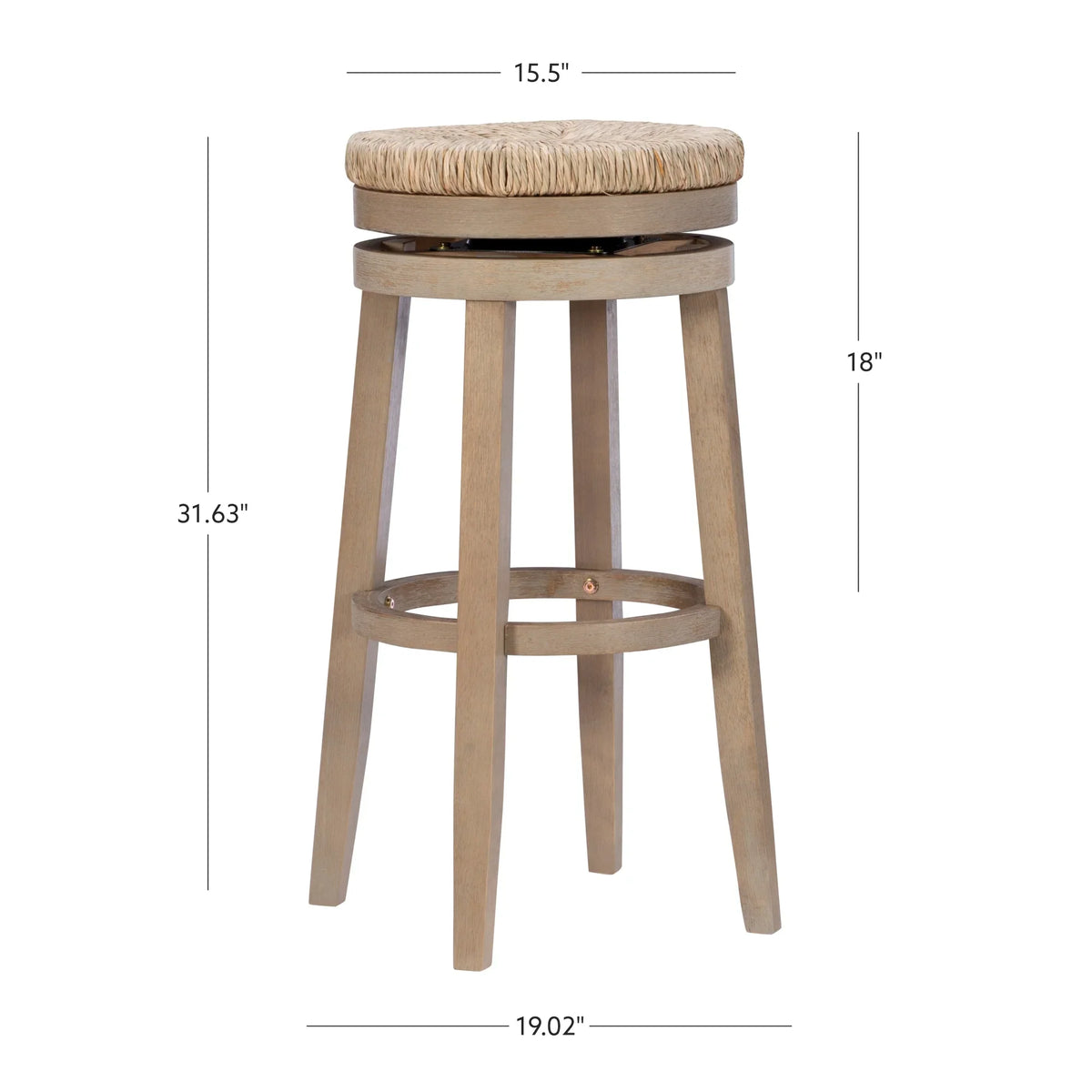 Stool with with Rush Swivel, Morgan Backless trendy Natural 31.5" Bar Natural