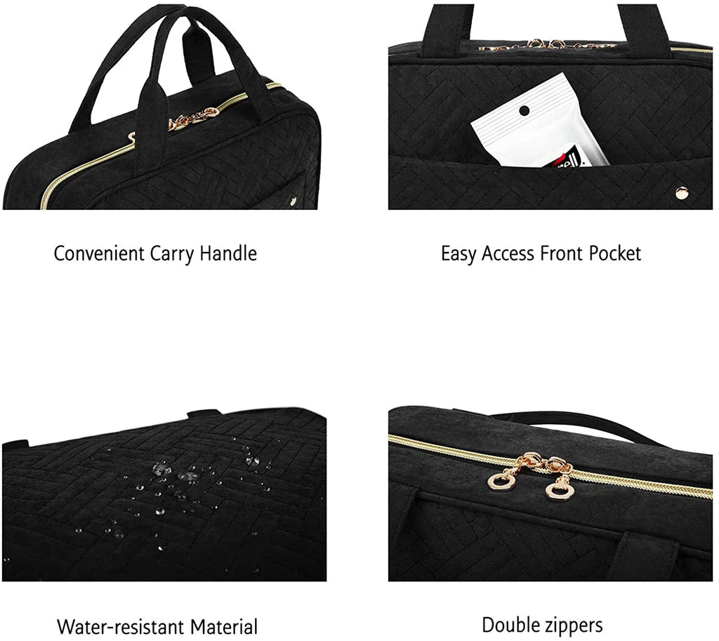 Makeup Bag Toiletry Bag Full with Accessories, Organizer Hook, Shampoo, Sized Toiletries Container, Water-resistant Bag for Hanging Travel Travel Cosmetic
