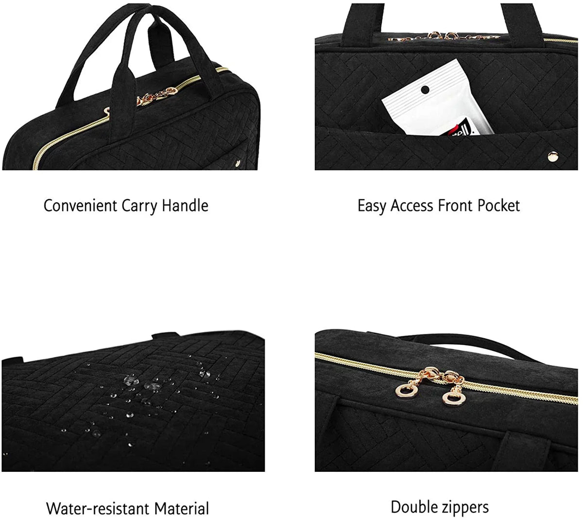 Makeup Bag Toiletry Bag Full with Accessories, Organizer Hook, Shampoo, Sized Toiletries Container, Water-resistant Bag for Hanging Travel Travel Cosmetic