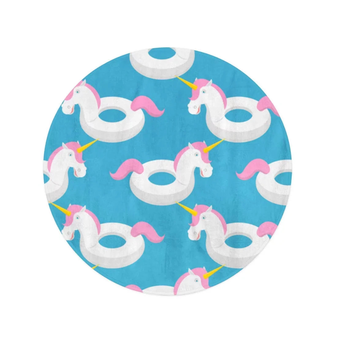 Pattern Toy Unicorn Magic Circle inch Beach Swimming Towel Towels Round for Throw Tapestry Beach Circular Blue Inflatable Blanket Travel KDAGR Mat 60 Beast