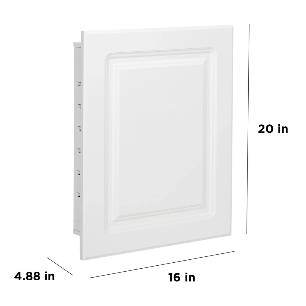 Recess-Mount Door, Raised Pride American Rectangle, with Panel White 20 in., Medicine Cabinet, 16 classic x