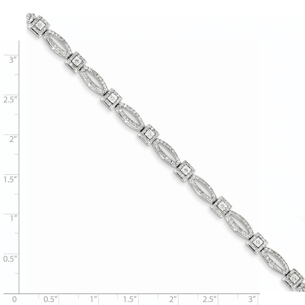 Silver 1ct Diamond Bracelet. Carat Wt- Plated Sterling Rhodium