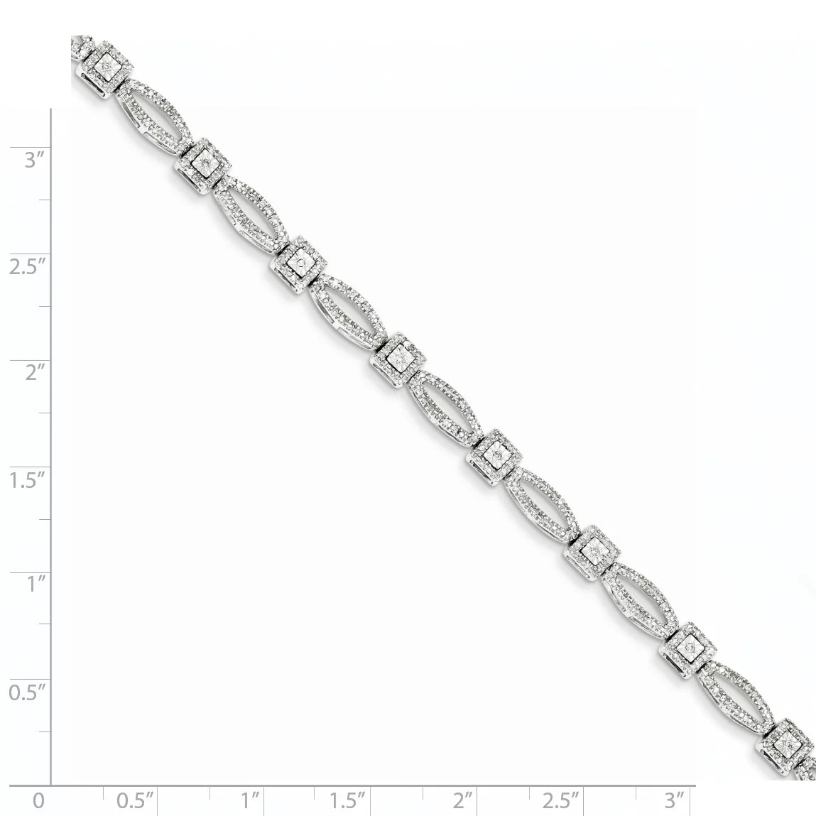 Silver 1ct Diamond Bracelet. Carat Wt- Plated Sterling Rhodium