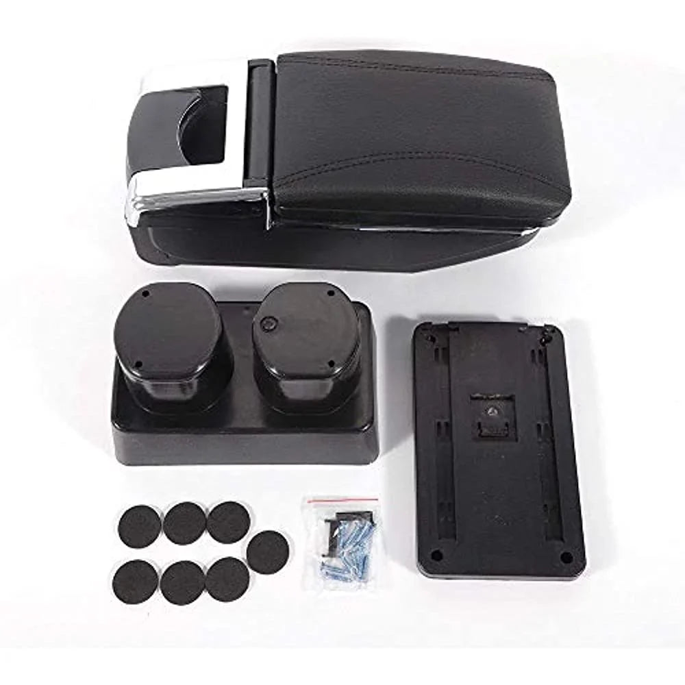 Box Storage Armrest Nissan Body Automotive Automotive Tiida Latio Parts OUKANING For Versa classic Leather Rotatable 2007-2011 Console Black Center