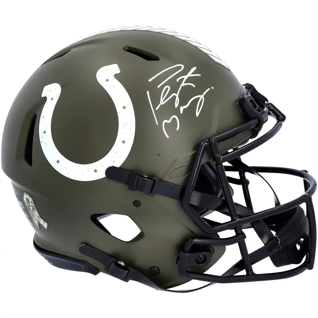 Service Manning Authentic Indianapolis Helmet Rid 2022 classic Speed Colts Salute to Peyton Autographed