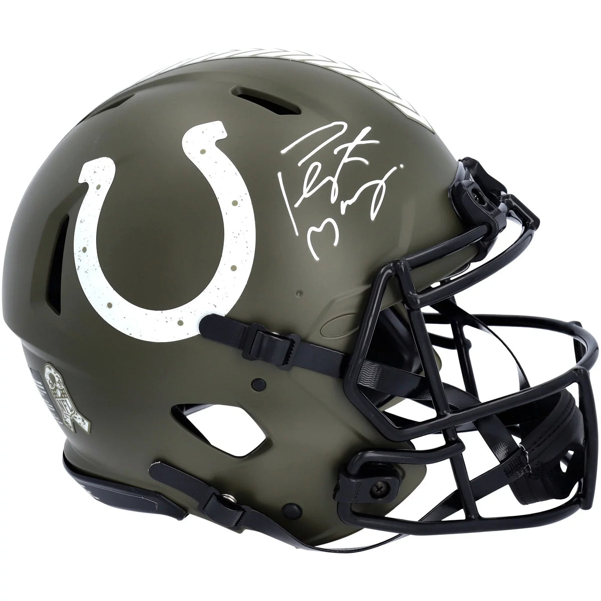 Service Manning Authentic Indianapolis Helmet Rid 2022 classic Speed Colts Salute to Peyton Autographed
