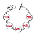 Red Charm Pattern Demark Bracelet Jewelry Chain Bangle Flag National