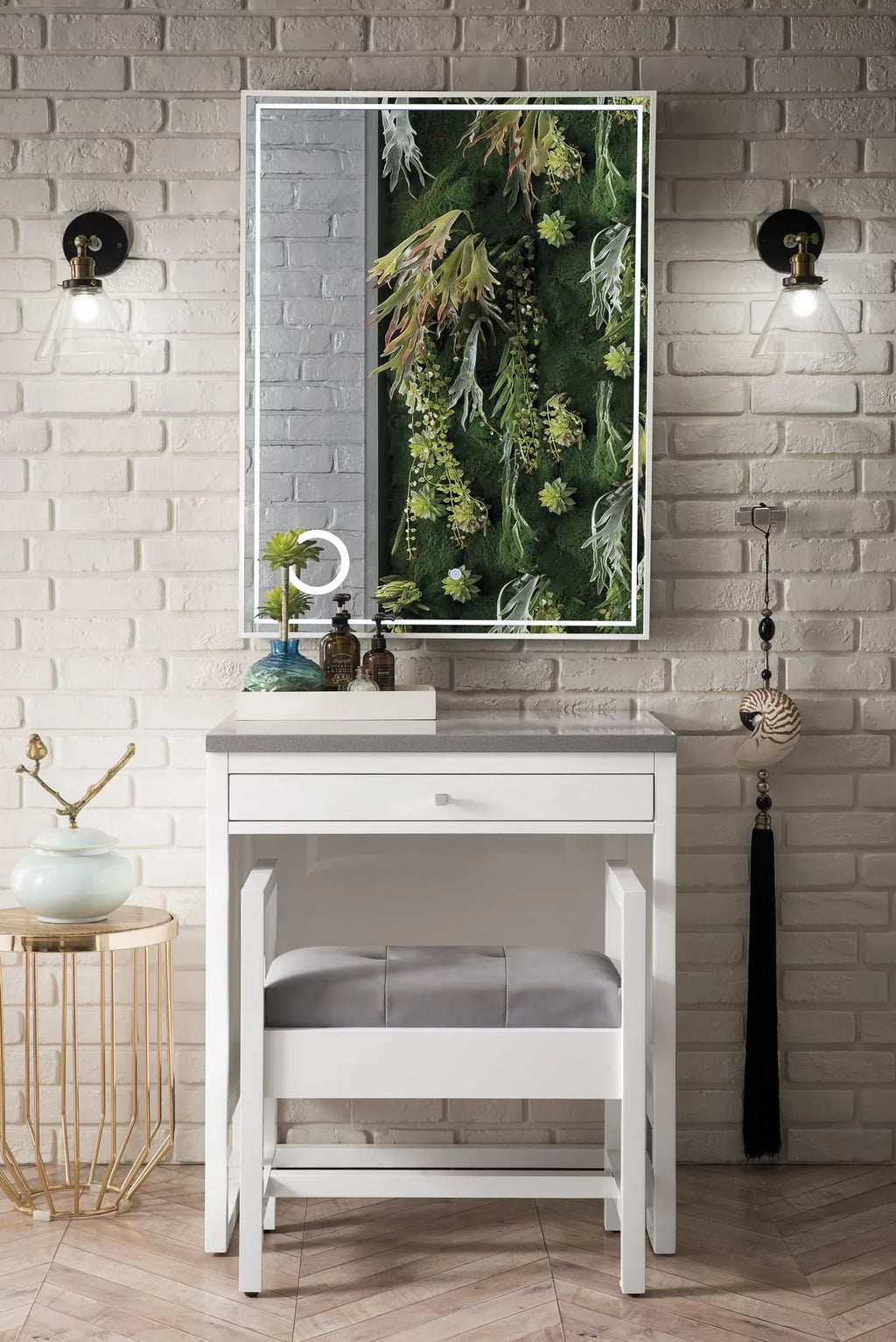 Athens with 30 Glossy Top, trendy White Expo 3 CM James Countertop Grey Unit Martin Furniture in. Quartz