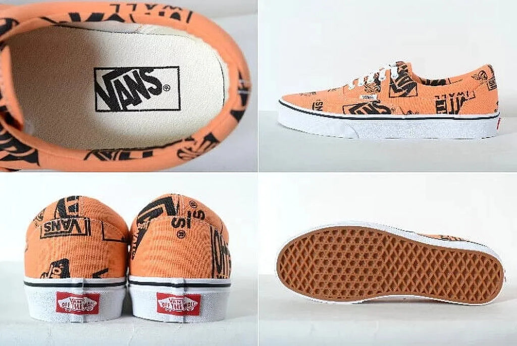 MIX TANGERINE/BLACK CLASSIC LOW VANS NEW SHOES 9 LOGO ERA SIZE trendy SKATEBOARD MEN