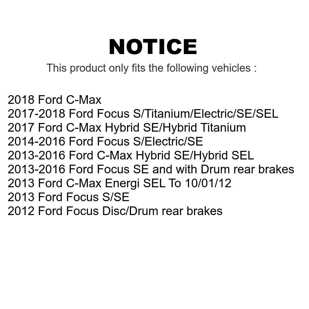 Transit Focus Kit C-Max And Ford K8A-103879 - Semi-Metallic For Pads Disc Rotors Front Brake Auto