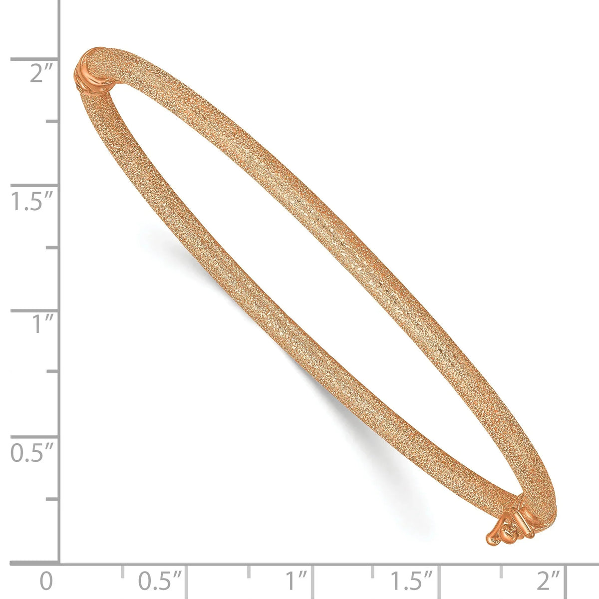 14K Bangle Rose Textured Gold Hinged
