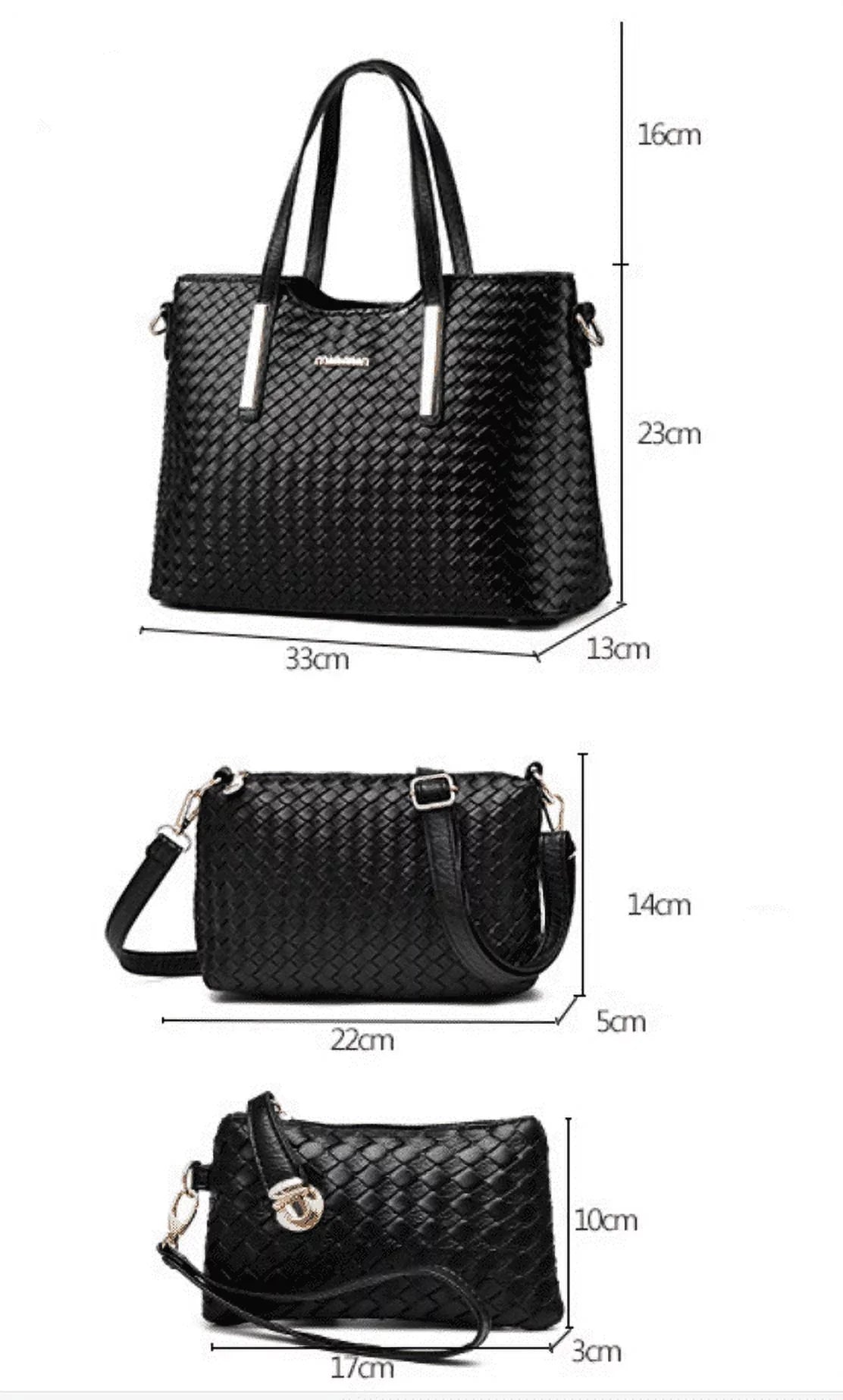 Bags Weave Pu Capacity Handbag Set Leather Bag Tote Pieces Big Women Purse high quality 3 Smarit Bag Set Shoulder