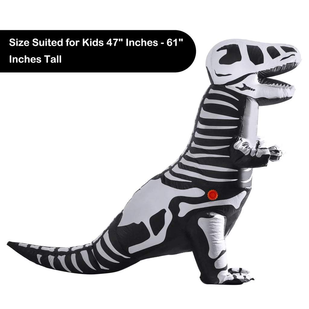 party Inflatable Full Body and Dinosaur Skeleton Halloween supplies,Dress-up Costume, Girls(Black) T-Rex Inflatable Child,Boys Costume,Halloween classic for